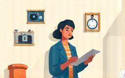 Illustration of a person taking notes and photos during a site visit