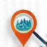 Icon representing location scouting and research